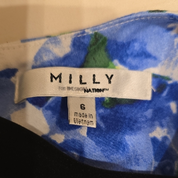 Milly Blue and Green Floral Midi Dress - Picture 2 of 16